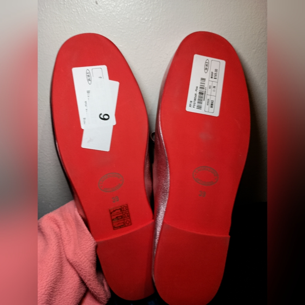 Italian Pink Metallic Leather Loafer Slides – EU 39 (US 8.5) - Picture 7 of 12
